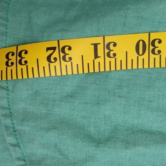 OldNavy ClassicFit XXL Green LngSlvRollTab LinenBlendPocketsButtonUp Men's Shirt - Picture 7 of 8